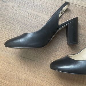 Walking Cradles black slingback pumps